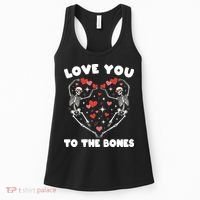 Funny Valentines Day Love You To The Bones Skeletons Women's Tank Top thumb 0