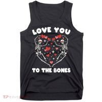 Funny Valentines Day Love You To The Bones Skeletons Tank Top thumb 0