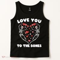 Funny Valentines Day Love You To The Bones Skeletons Tank Top thumb 2
