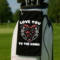 Funny Valentines Day Love You To The Bones Skeletons Golf Towel thumb 2