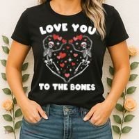 Funny Valentines Day Love You To The Bones Skeletons Women's T-Shirt thumb 2