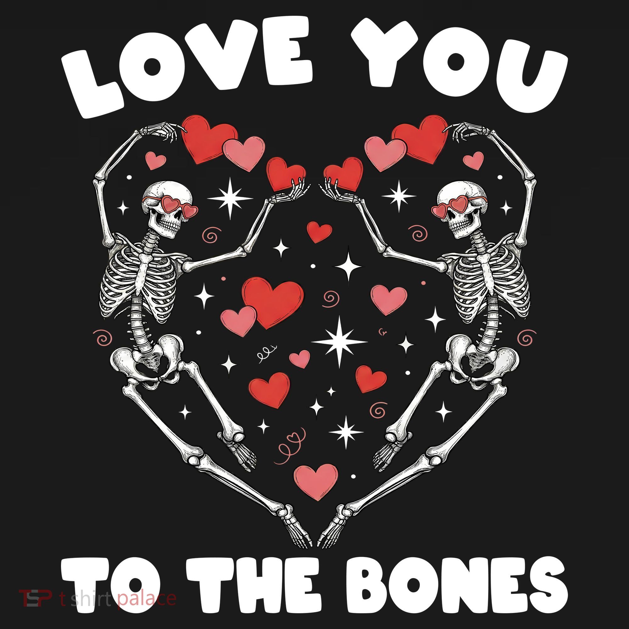 Funny Valentines Day Love You To The Bones Skeletons Kids Sweatshirt