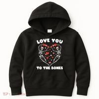 Funny Valentines Day Love You To The Bones Skeletons Kids Hoodie thumb 0