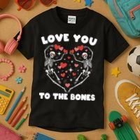 Funny Valentines Day Love You To The Bones Skeletons Kids T-Shirt thumb 3