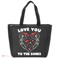 Funny Valentines Day Love You To The Bones Skeletons Tote Bag thumb 0