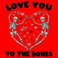 Funny Valentines Day Love You To The Bones Skeletons Santa Hat thumb 1