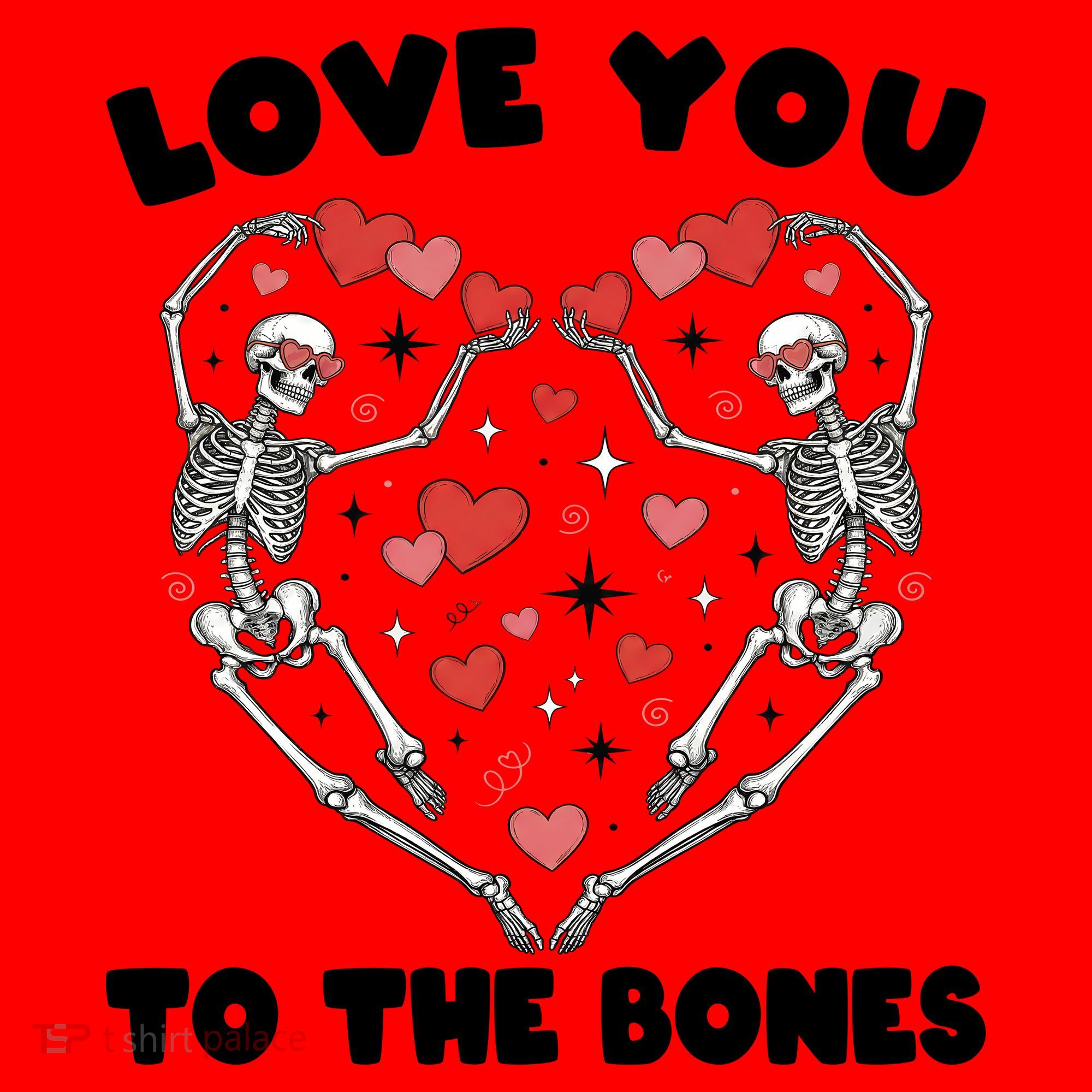 Funny Valentines Day Love You To The Bones Skeletons Santa Hat