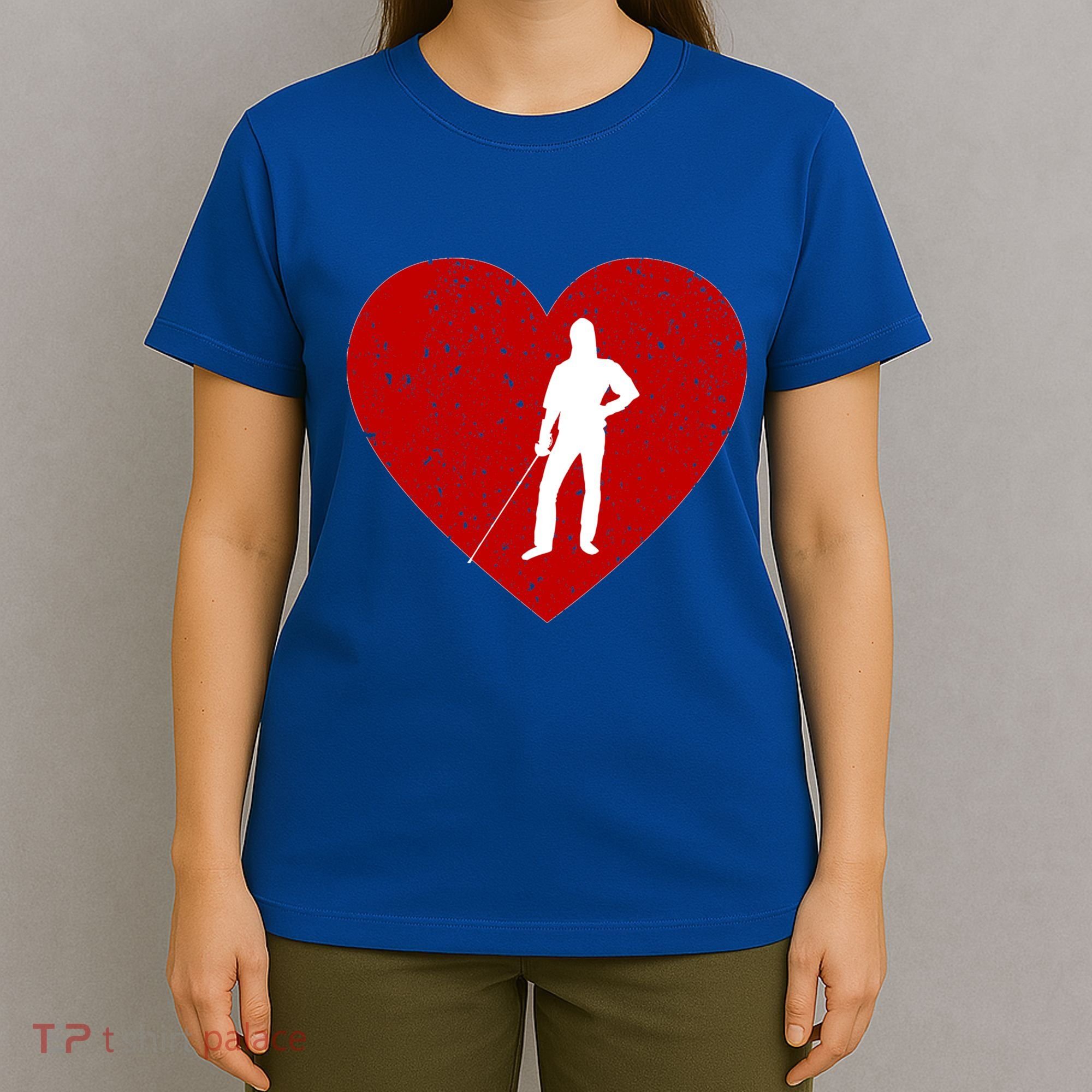 Fencing Valentine Day Gift For Fencing Lover Heart Cute Gift T-Shirt