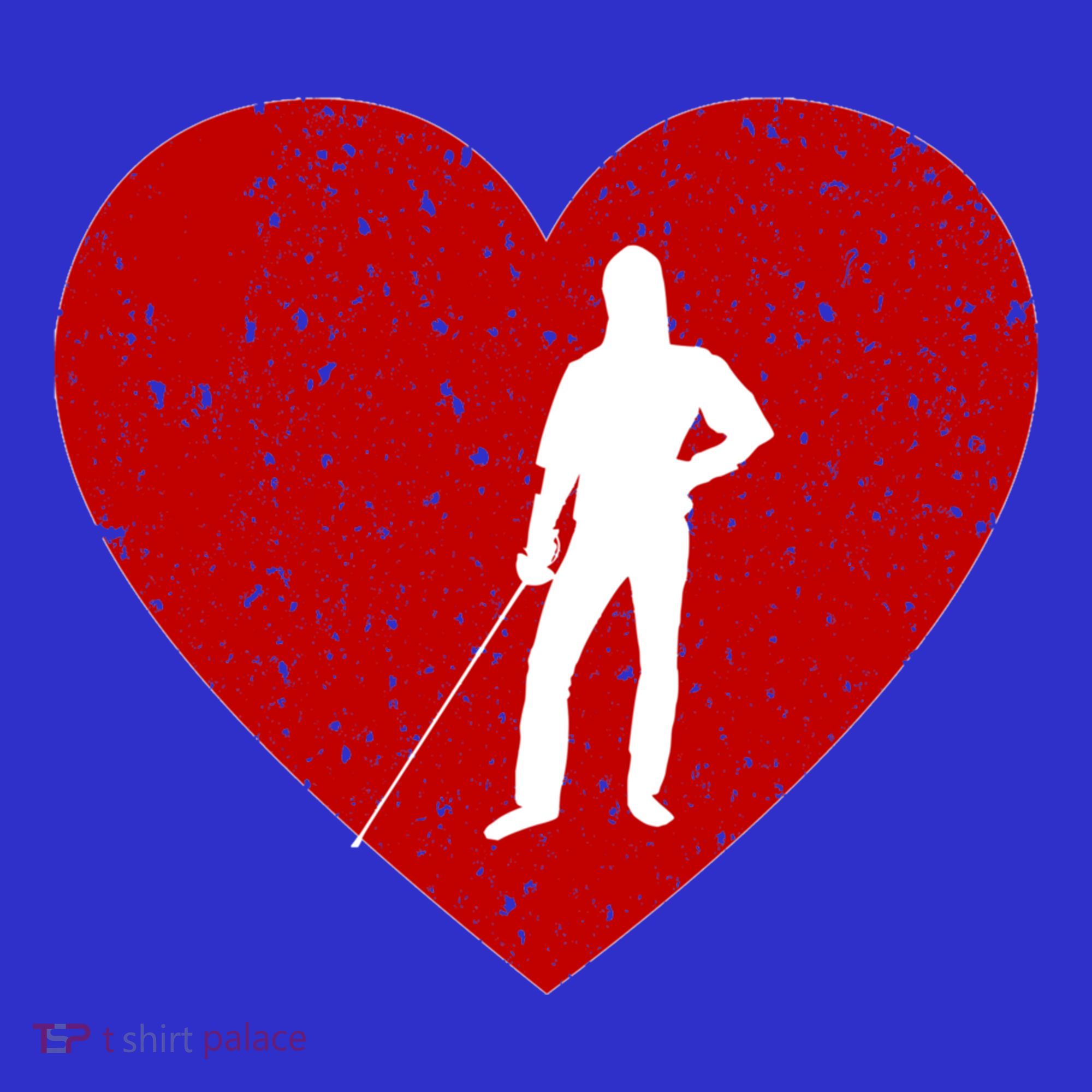 Fencing Valentine Day Gift For Fencing Lover Heart Cute Gift Polo