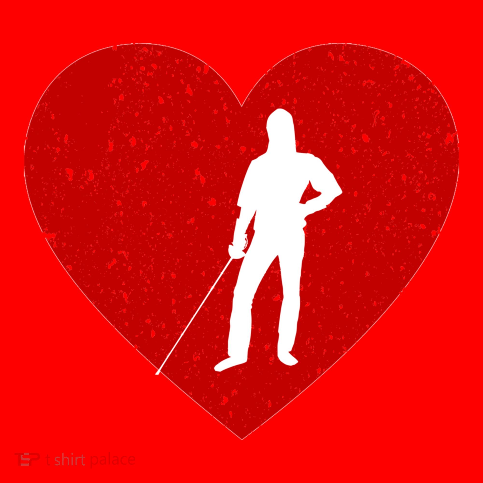Fencing Valentine Day Gift For Fencing Lover Heart Cute Gift Santa Hat