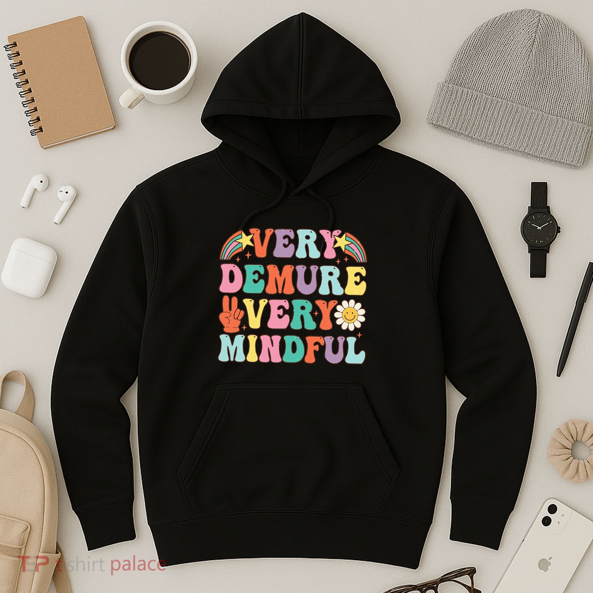 Funny Very Demure Very Mindful Trend Demure & Mindful Hoodie