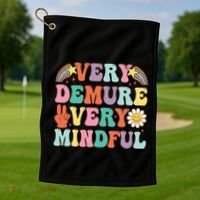 Funny Very Demure Very Mindful Trend Demure & Mindful Golf Towel thumb 1