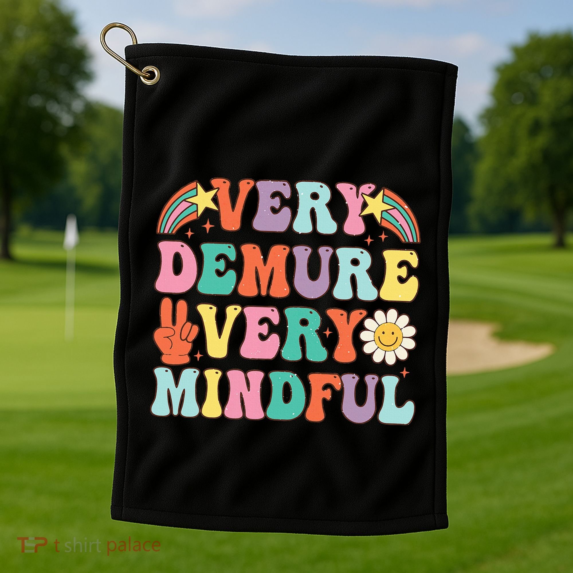Funny Very Demure Very Mindful Trend Demure & Mindful Golf Towel