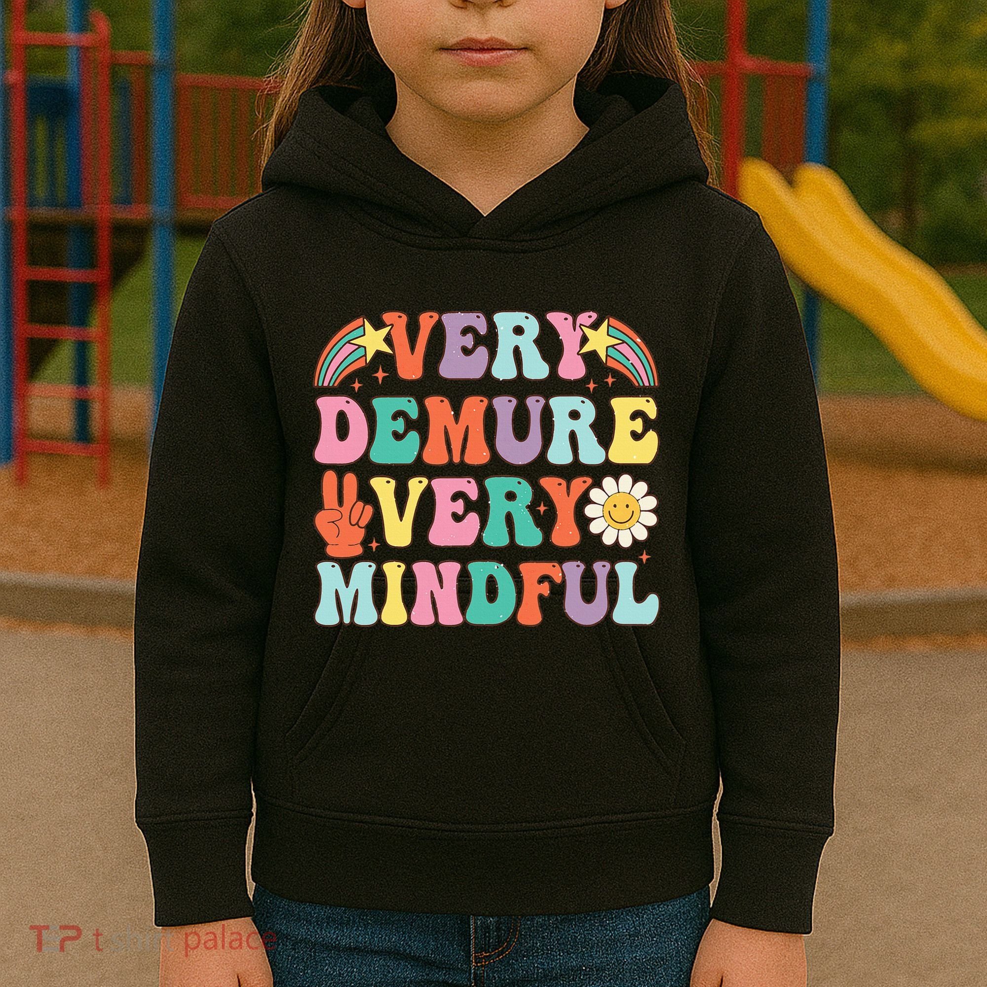 Funny Very Demure Very Mindful Trend Demure & Mindful Kids Hoodie