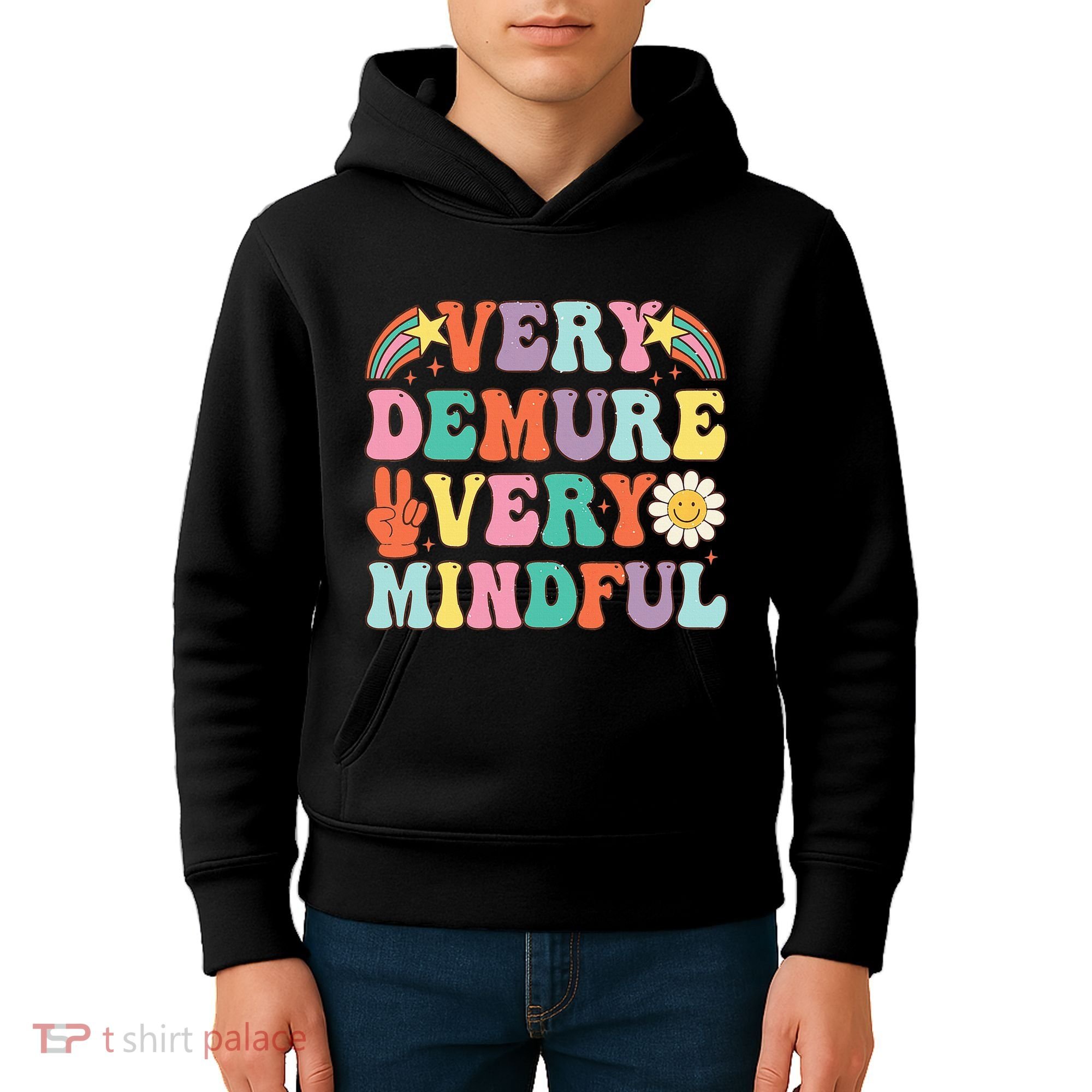 Funny Very Demure Very Mindful Trend Demure & Mindful Kids Hoodie