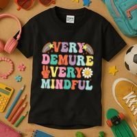 Funny Very Demure Very Mindful Trend Demure & Mindful Kids T-Shirt thumb 3