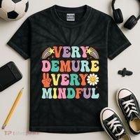 Funny Very Demure Very Mindful Trend Demure & Mindful Kids Tie-Dye T-Shirt thumb 2