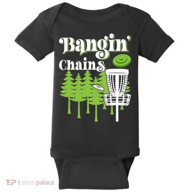 Funny Vintage Disc Golf Bangin' Chains Baby Bodysuit