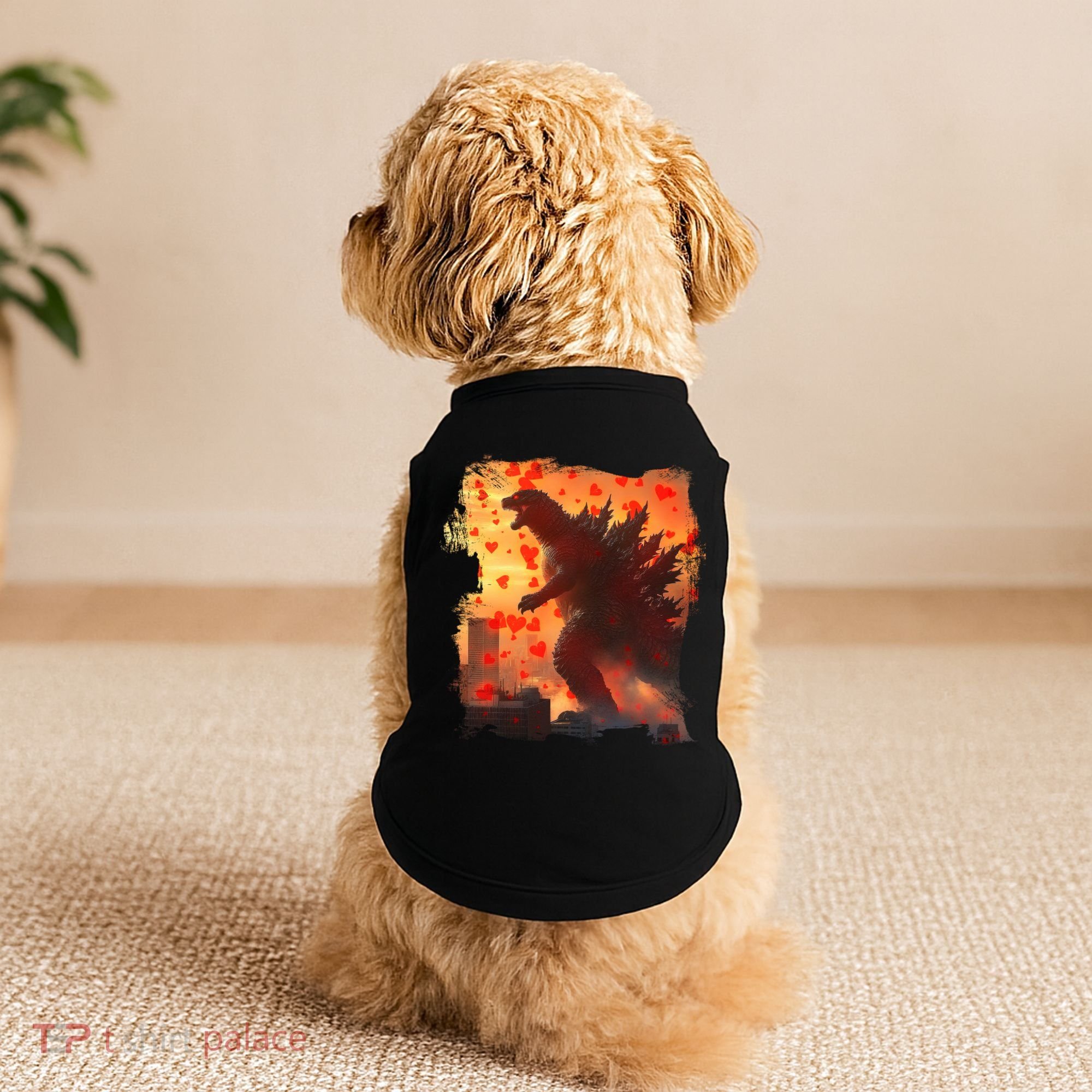 Funny Valentines Day Japanese Kaiju Monster Doggie Tank