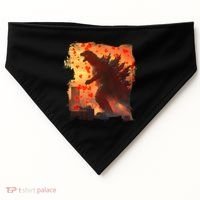 Funny Valentines Day Japanese Kaiju Monster USA-Made Doggie Bandana thumb 0
