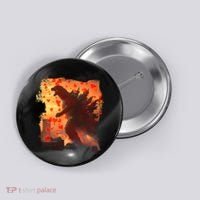 Funny Valentines Day Japanese Kaiju Monster Button thumb 0