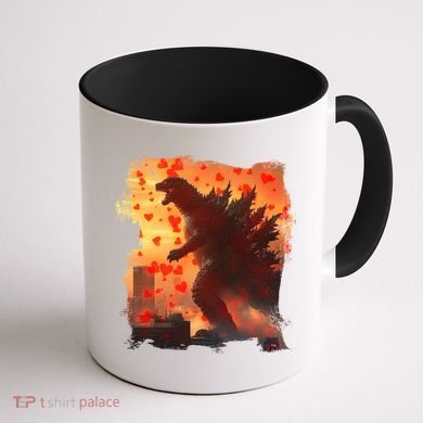 Funny Valentines Day Japanese Kaiju Monster Coffee Mug back