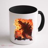 Funny Valentines Day Japanese Kaiju Monster Coffee Mug thumb 1