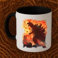 Funny Valentines Day Japanese Kaiju Monster Coffee Mug thumb 2