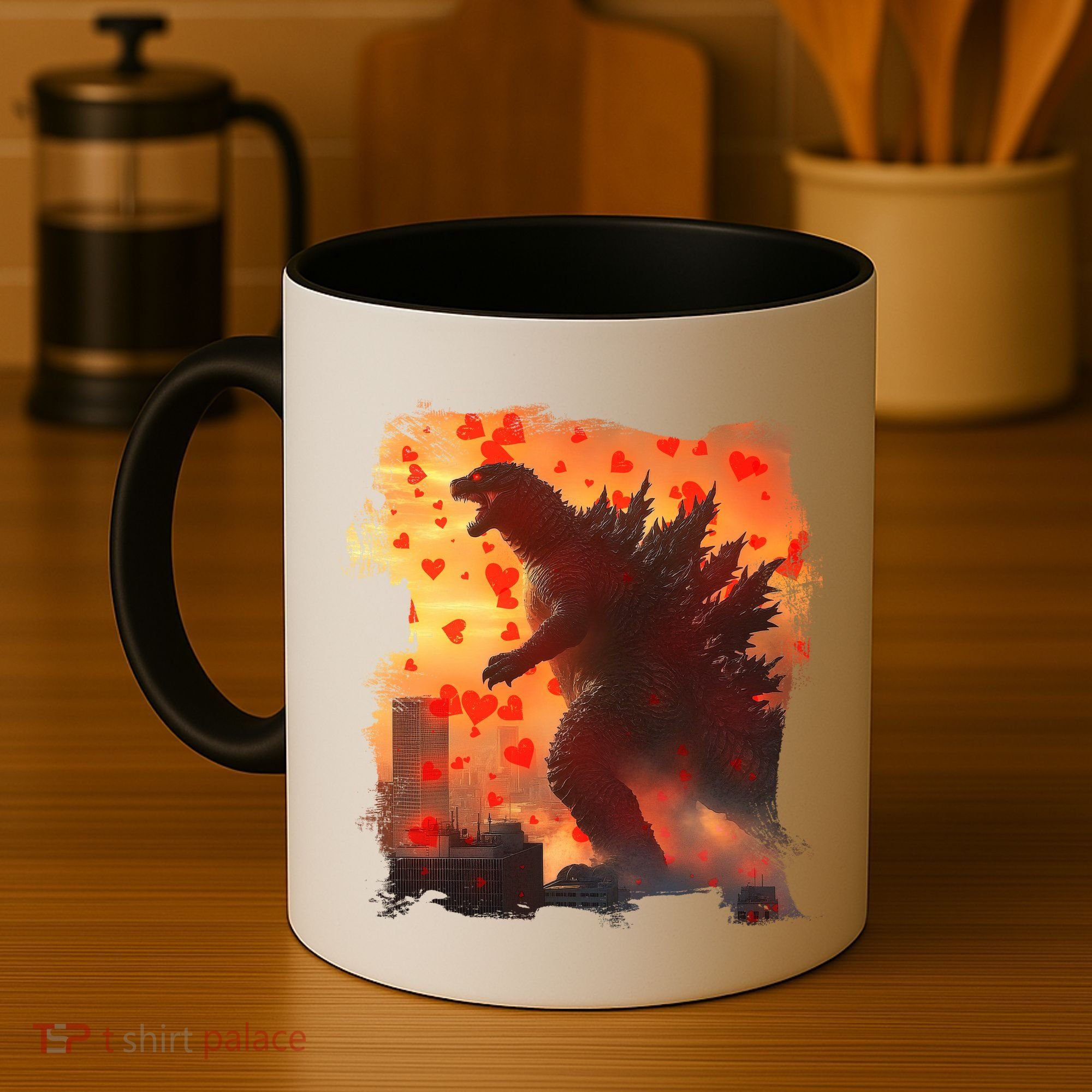 Funny Valentines Day Japanese Kaiju Monster Coffee Mug