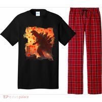 Funny Valentines Day Japanese Kaiju Monster Pajama Set thumb 0