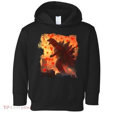 Funny Valentines Day Japanese Kaiju Monster Toddler Hoodie