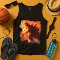 Funny Valentines Day Japanese Kaiju Monster Tank Top thumb 4