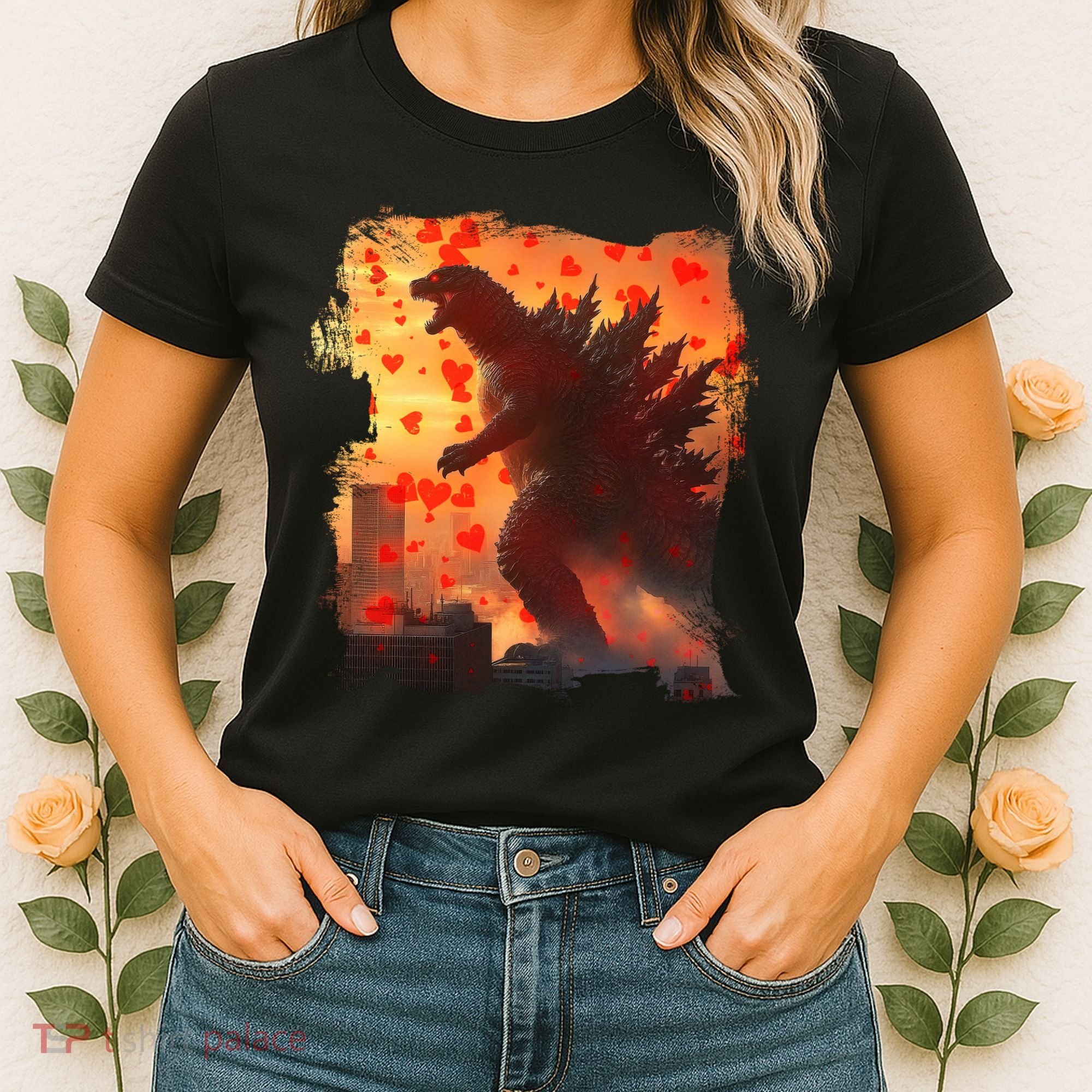 Funny Valentines Day Japanese Kaiju Monster Women's T-Shirt