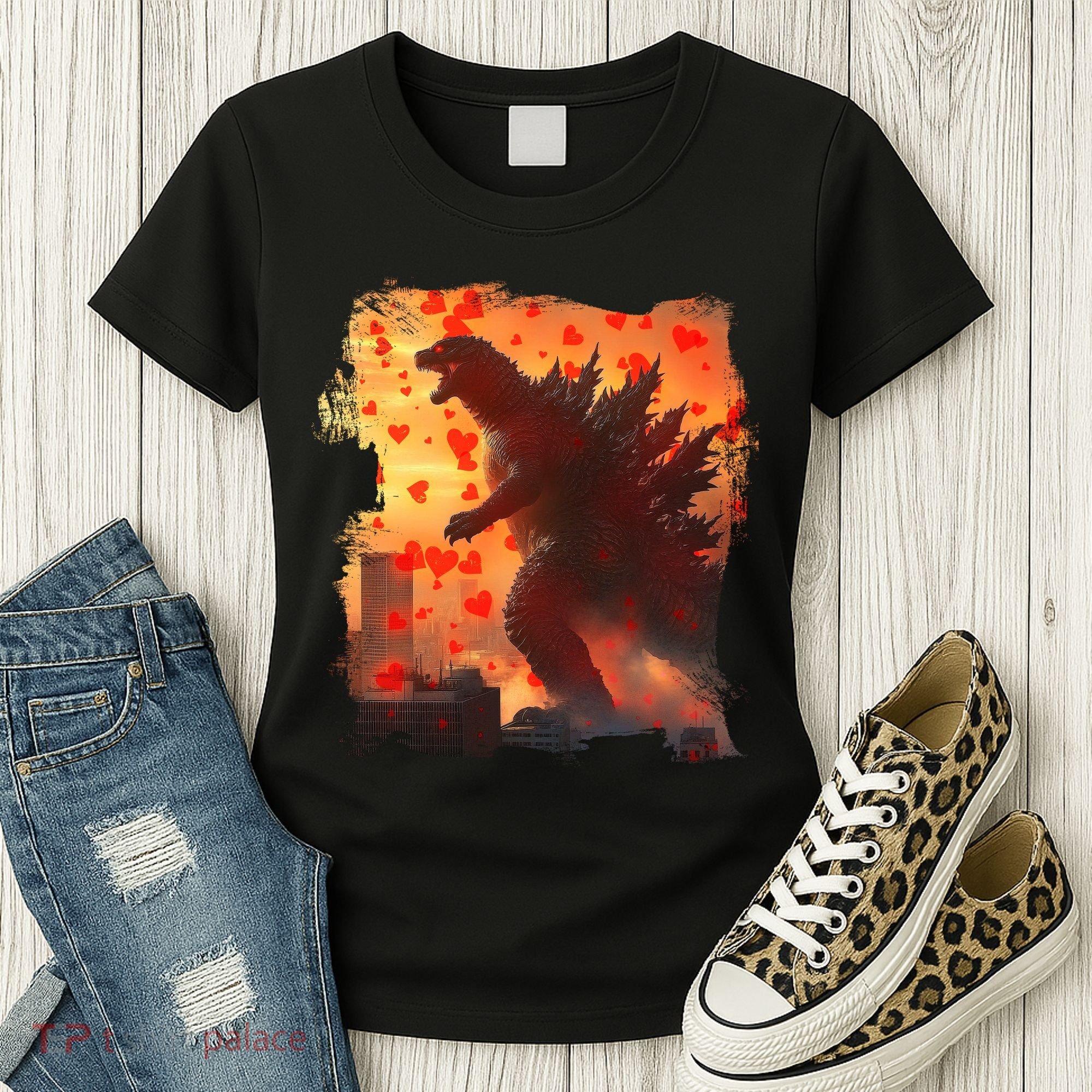 Funny Valentines Day Japanese Kaiju Monster Women's T-Shirt