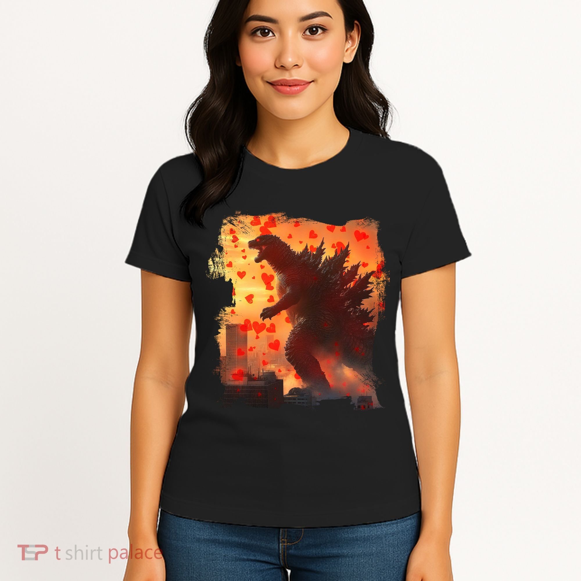 Funny Valentines Day Japanese Kaiju Monster Women's T-Shirt