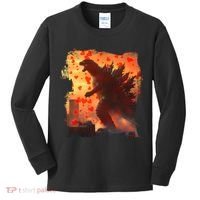 Funny Valentines Day Japanese Kaiju Monster Kids Long Sleeve Shirt thumb 0