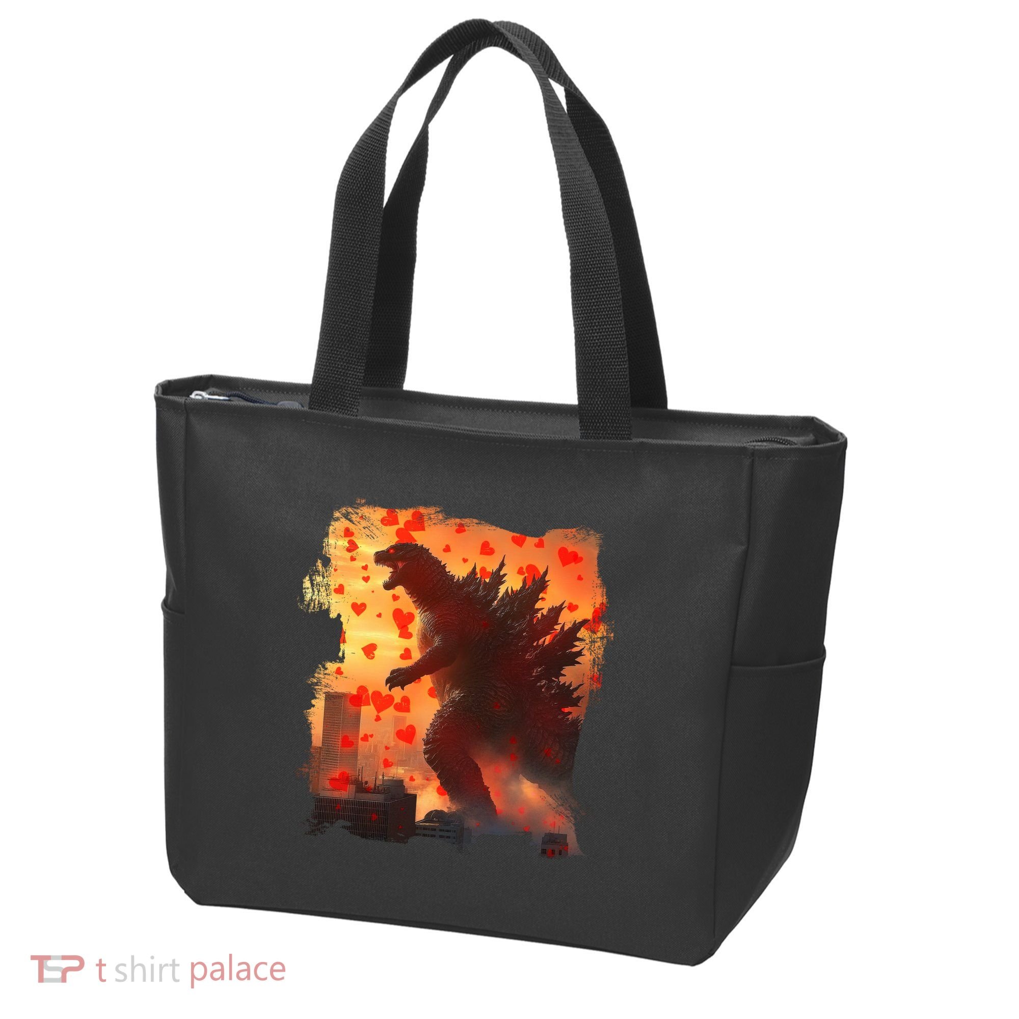 Funny Valentines Day Japanese Kaiju Monster Tote Bag