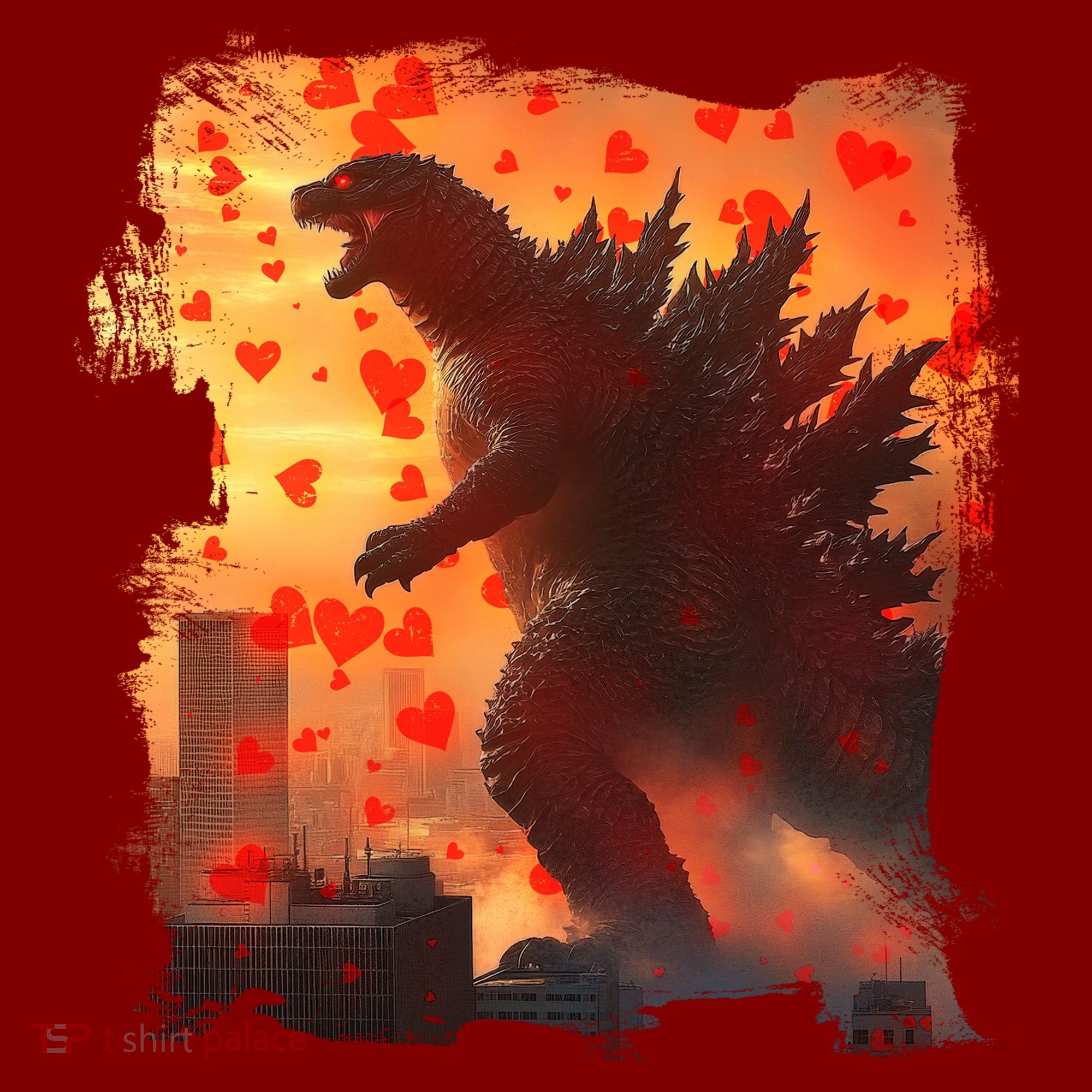 Funny Valentines Day Japanese Kaiju Monster Apron