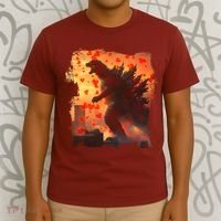 Funny Valentines Day Japanese Kaiju Monster T-Shirt thumb 3