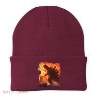 Funny Valentines Day Japanese Kaiju Monster Beanie thumb 0