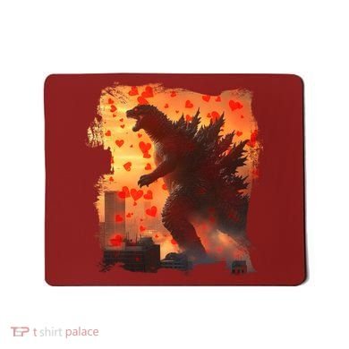 Funny Valentines Day Japanese Kaiju Monster Mousepad