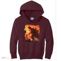 Funny Valentines Day Japanese Kaiju Monster Kids Hoodie thumb 0