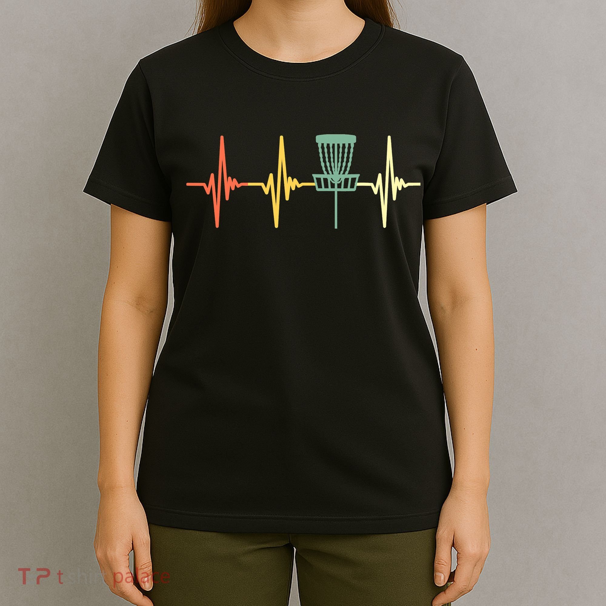 Funny Vintage Disc Golf Retro Heartbeat Disc Golf T-Shirt