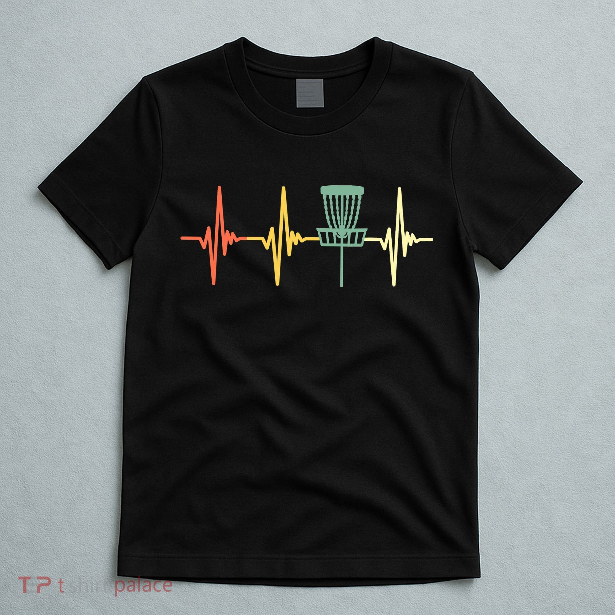 Funny Vintage Disc Golf Retro Heartbeat Disc Golf T-Shirt