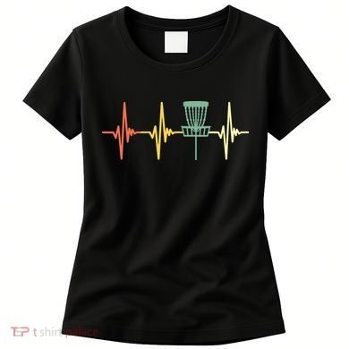 Funny Vintage Disc Golf Retro Heartbeat Disc Golf Women's T-Shirt