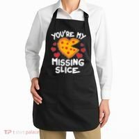 Funny Valentine's Day You're My Missing Slice Heart Pizza Apron thumb 2