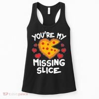 Funny Valentine's Day You're My Missing Slice Heart Pizza Women's Tank Top thumb 0