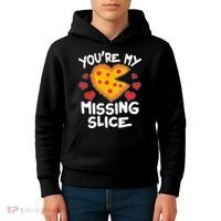 Funny Valentine's Day You're My Missing Slice Heart Pizza Kids Hoodie thumb 4