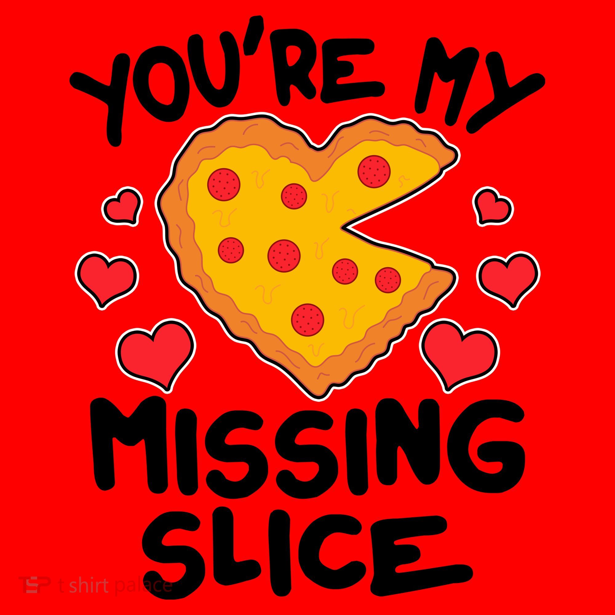 Funny Valentine's Day You're My Missing Slice Heart Pizza Santa Hat
