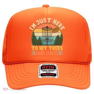 Funny Vintage Disc Golf I'm Just Here To Hit Trees And Curse Hat